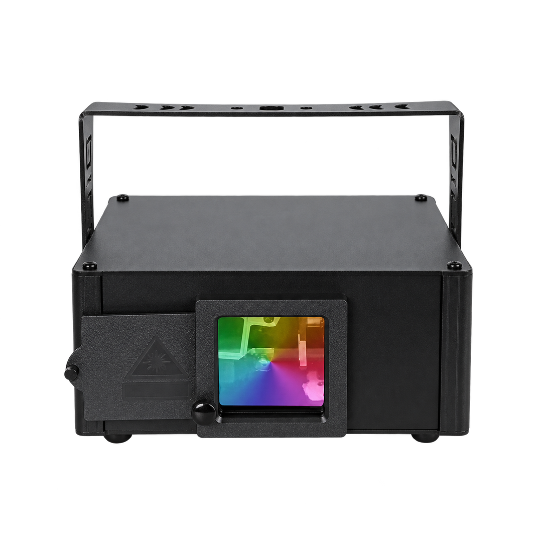 Laser 3D black lighting fixture, front view