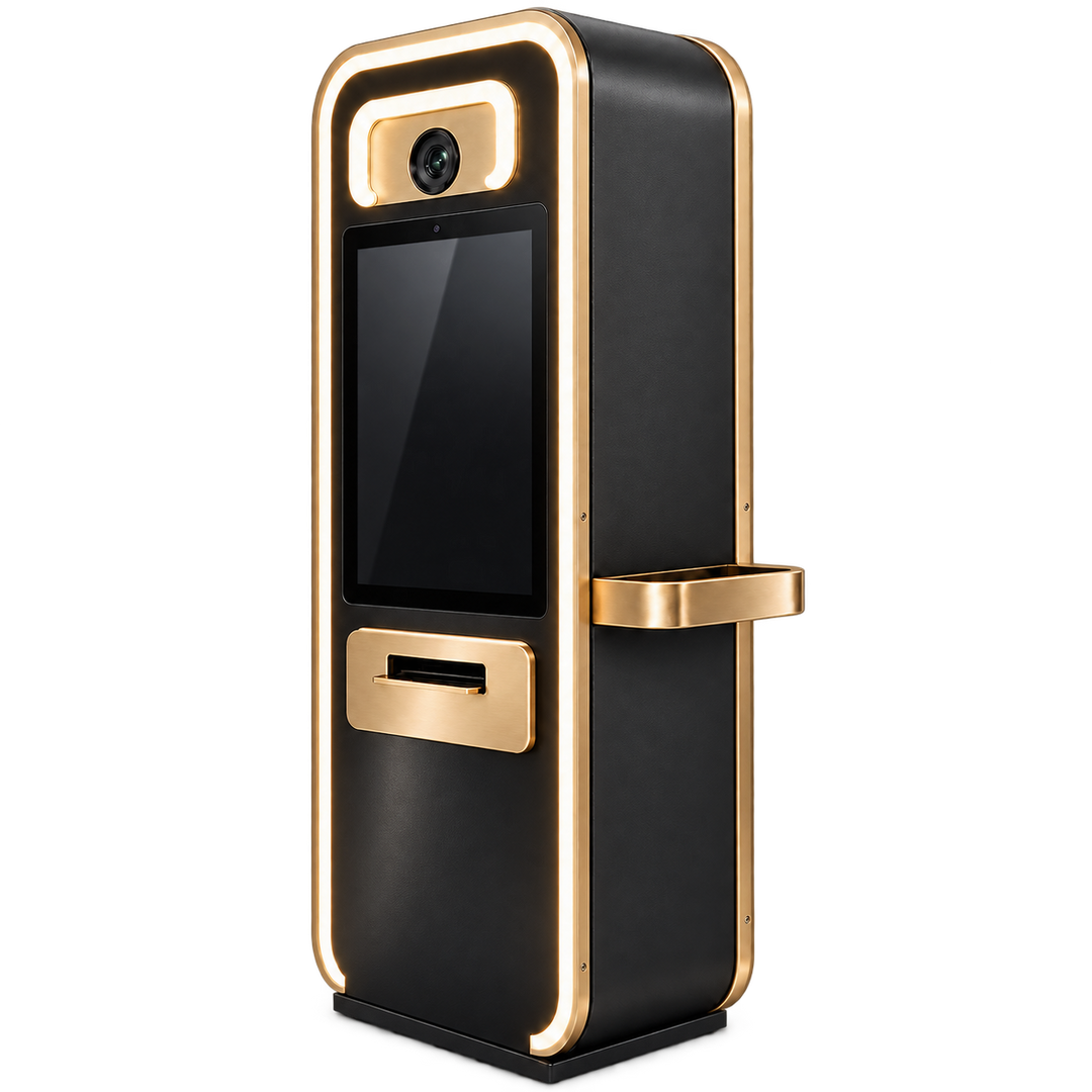 AMPD Signature Photo Booth, three-quarter view